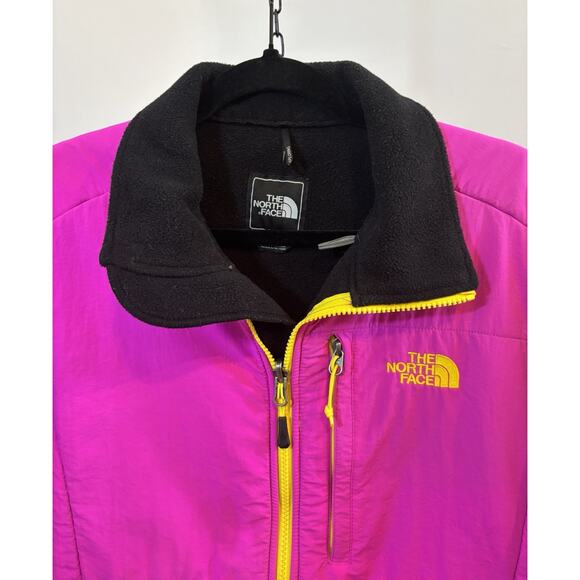THE NORTH FACE DENALI WOMEN JACKET POLARTEC FLEECE BLACK PINK YELLOW FULL ZIP L - Picture 3 of 14